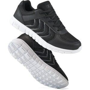 Women's Running Shoes Black White Slip On Mesh Sneakers Lightweight Walking Work